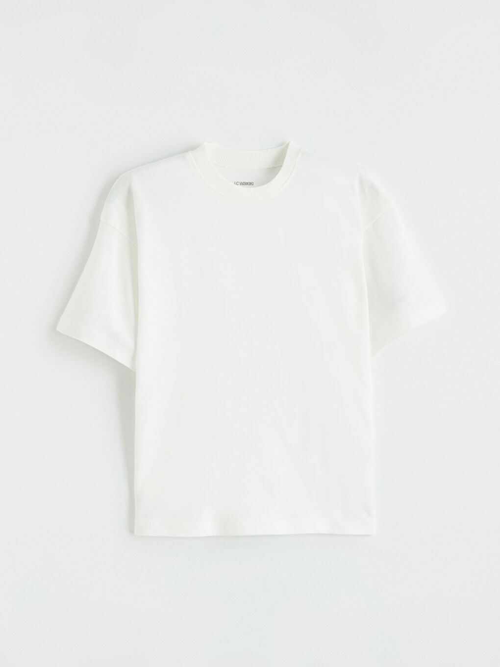 Ekru Bisiklet Yaka Erkek Çocuk Tişört