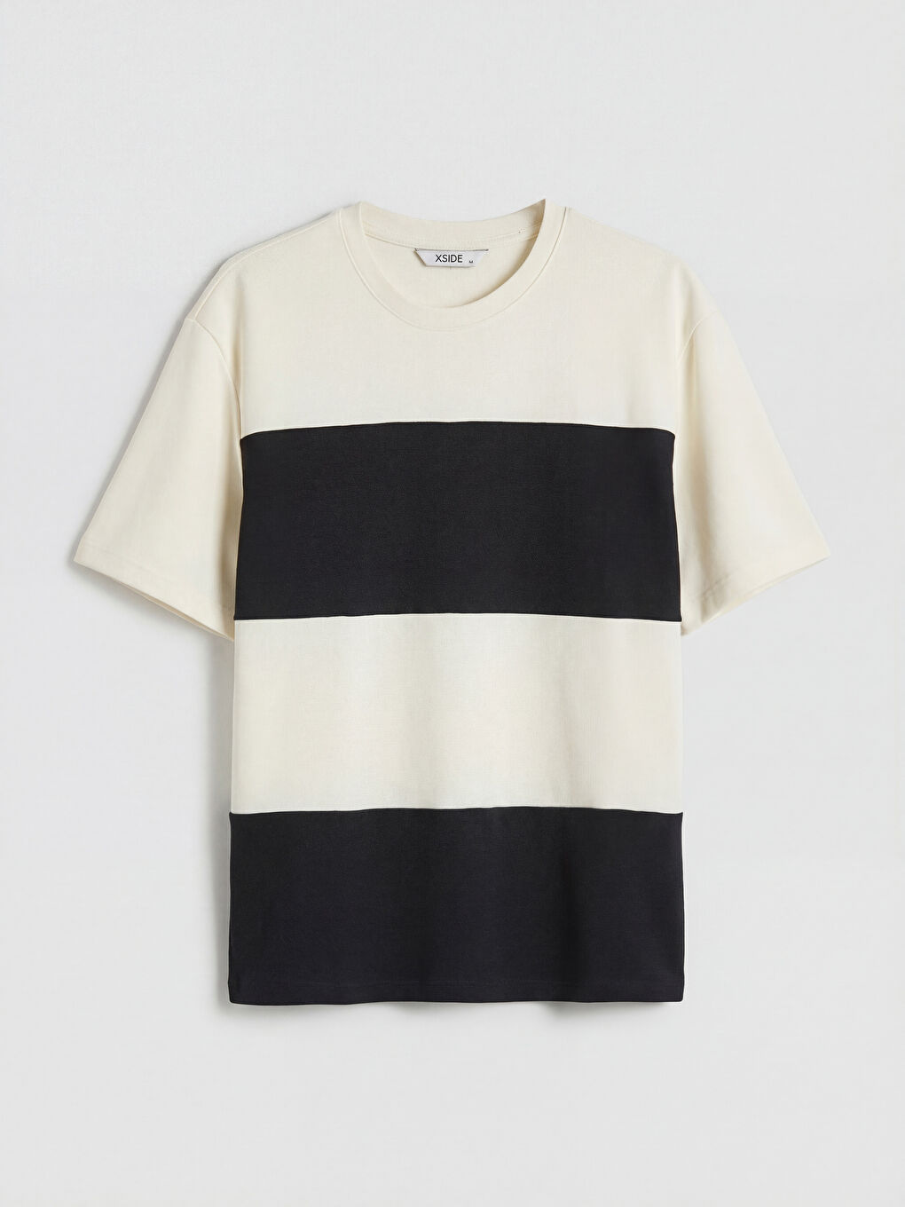 Lacivert Renk Bloklu Erkek Tişört-1