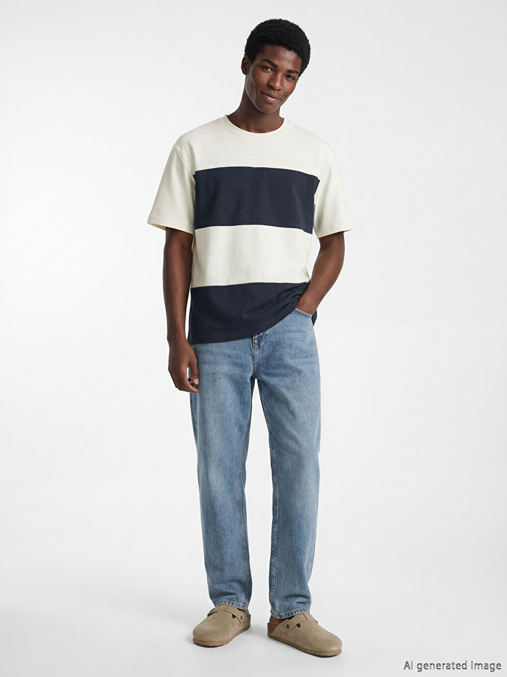 Чоловіча футболка з колор-блоком-1