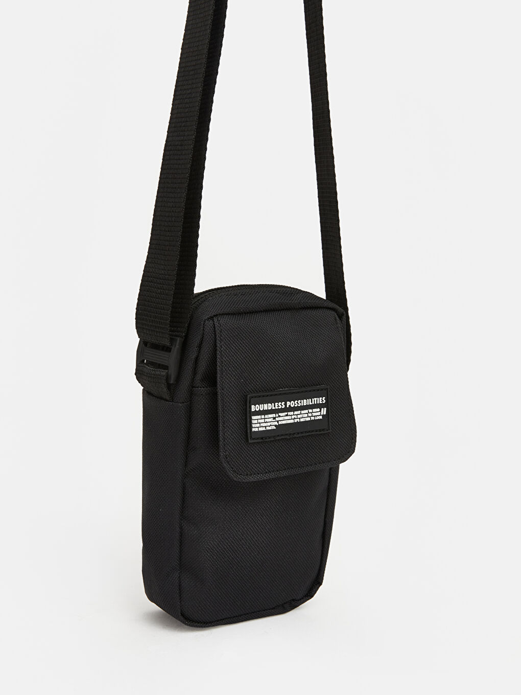 Siyah Baskılı Erkek Telefon Çantası-1