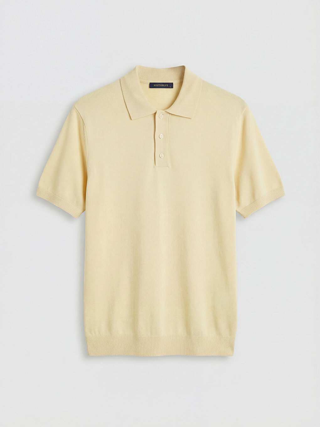 Sarı Polo Yaka Erkek Triko Kazak