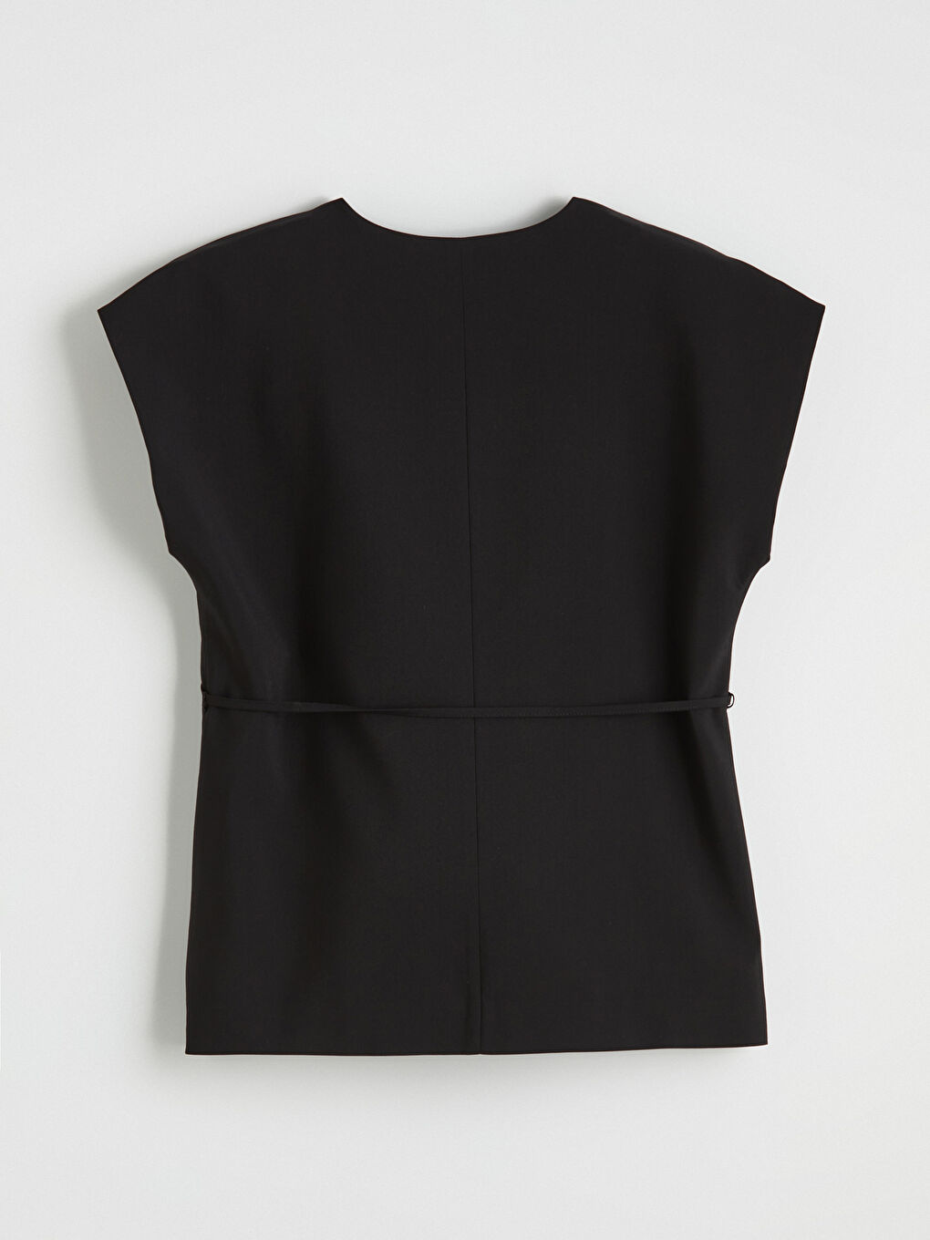 Siyah Kruvaze Yaka Kadın Klasik Yelek-4