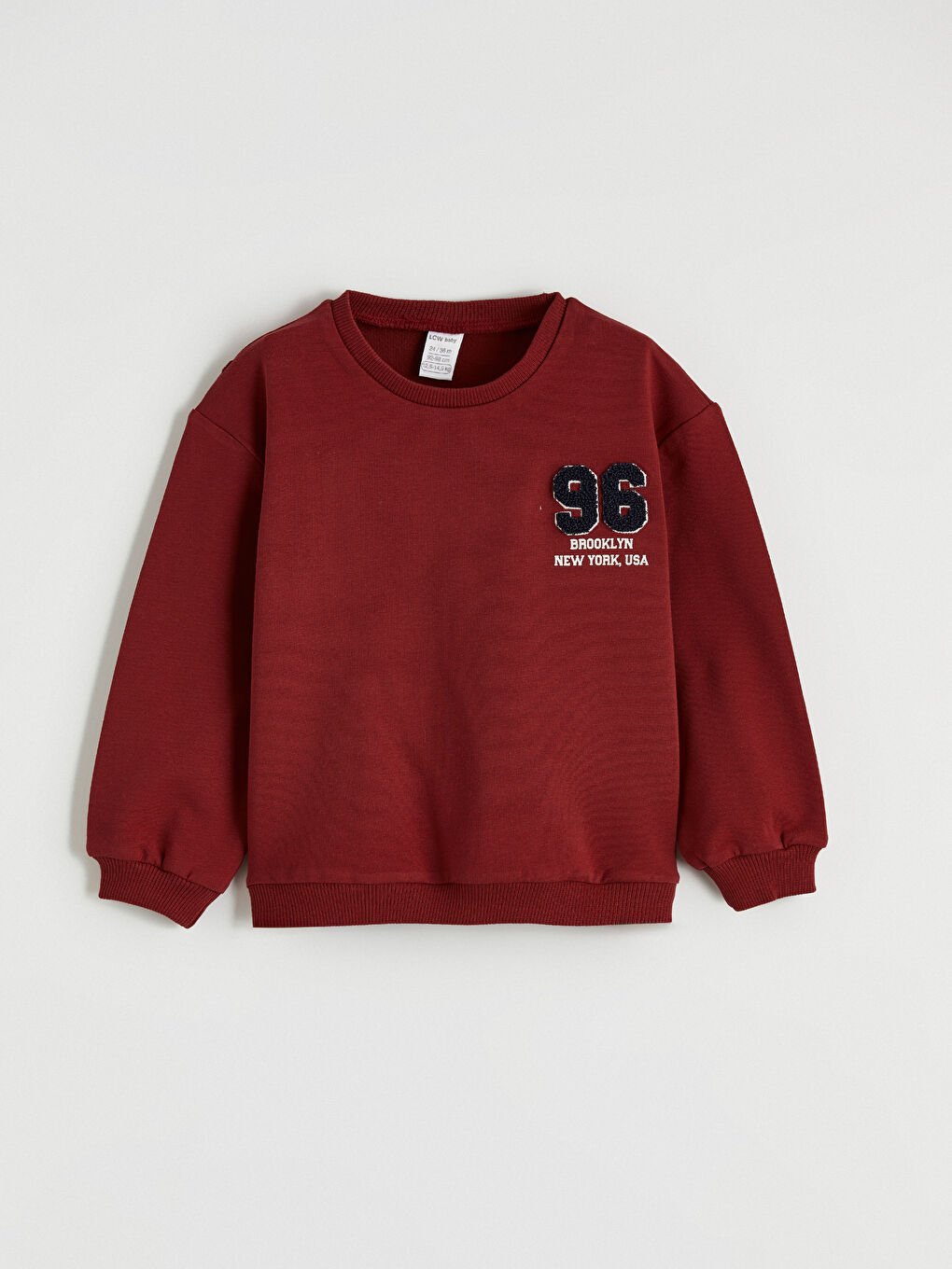 Bordo Brooklyn Baskılı Erkek Bebek Sweatshirt ve Eşofman Altı-1