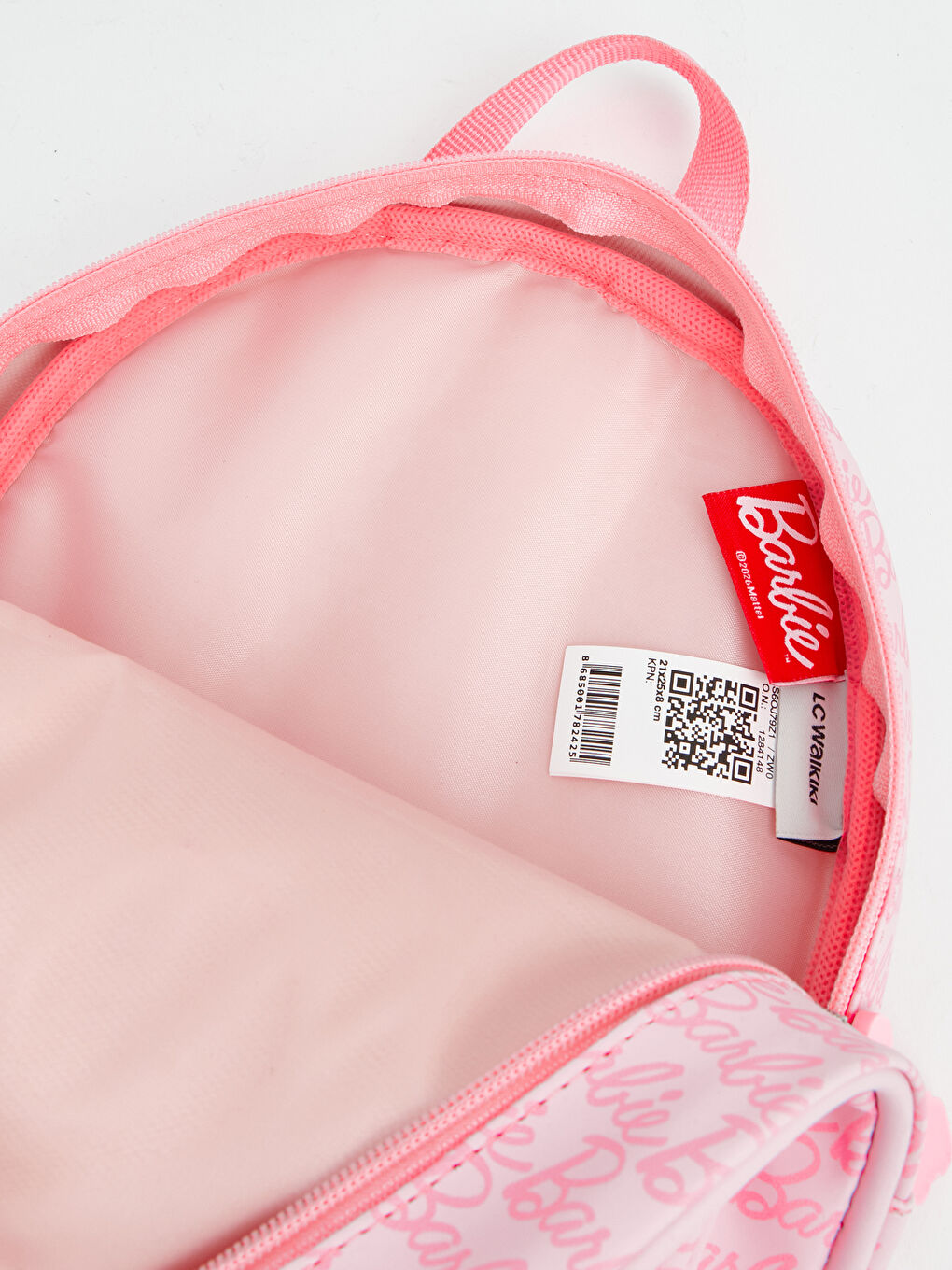 Pembe Barbie Baskılı Kız Çocuk Sırt Çantası-3