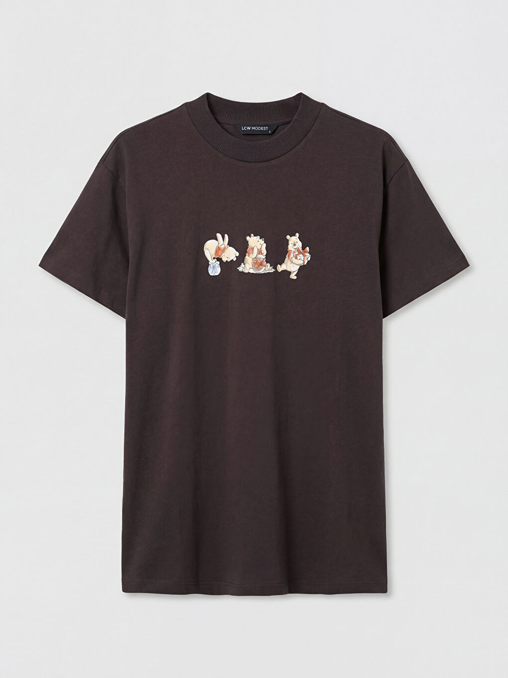 Kahverengi Winnie the Pooh Baskılı Kadın Tişört	