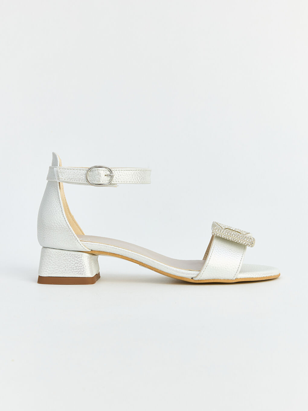 Gri Deri Görünümlü Kız Çocuk Sandalet-1