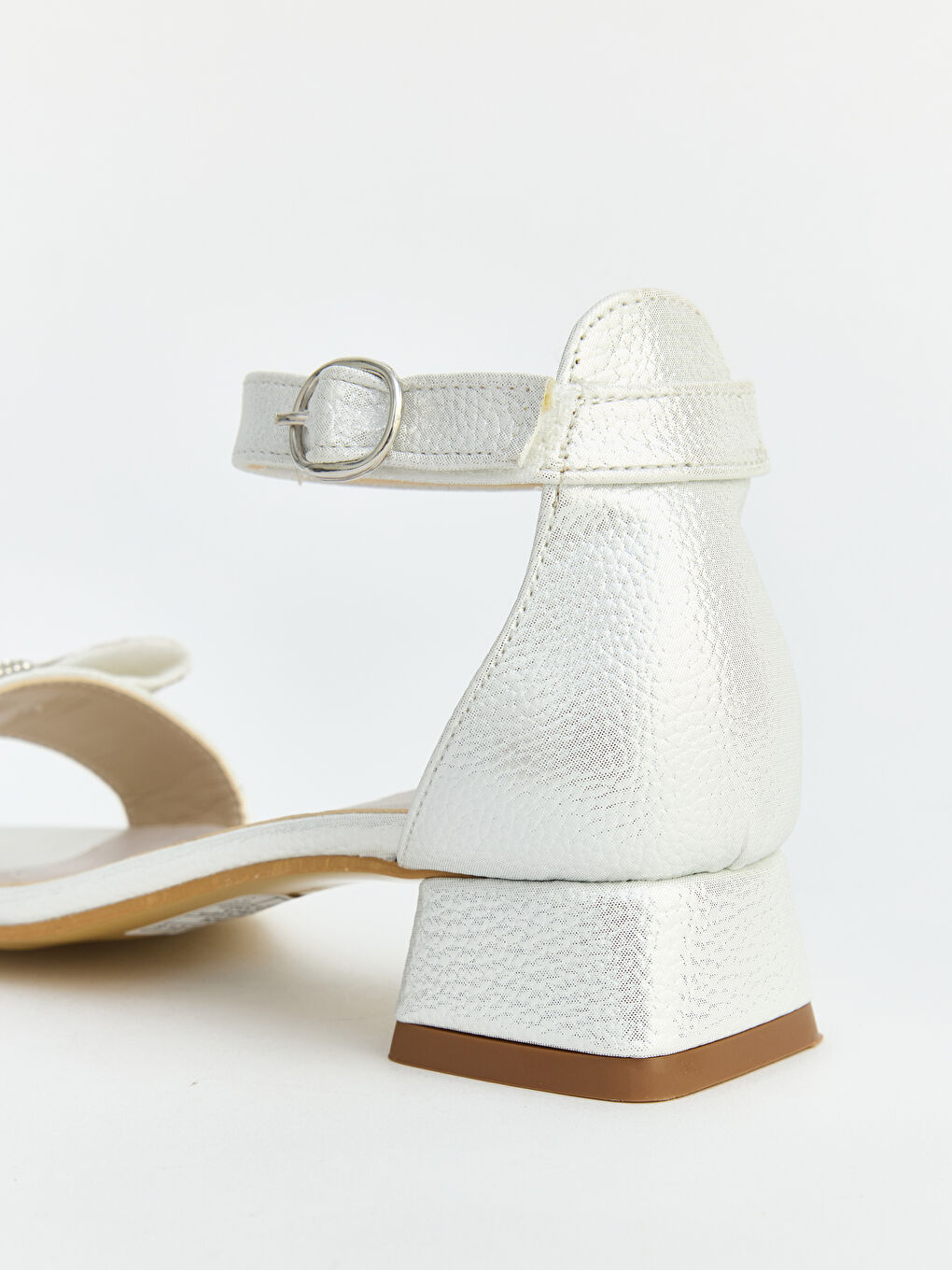 Gri Deri Görünümlü Kız Çocuk Sandalet-4