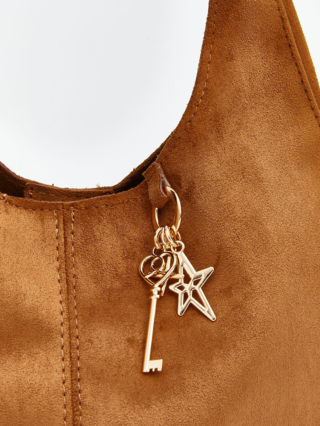 Kahverengi Süet Görünümlü Kadın Omuz Çantası-3