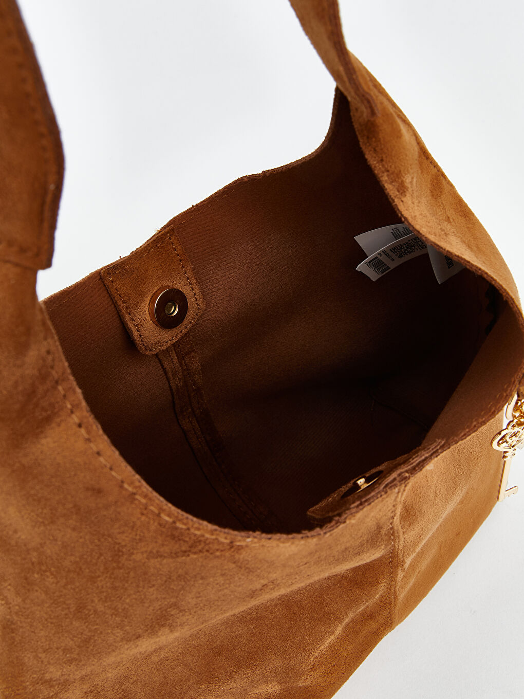 Kahverengi Süet Görünümlü Kadın Omuz Çantası-4