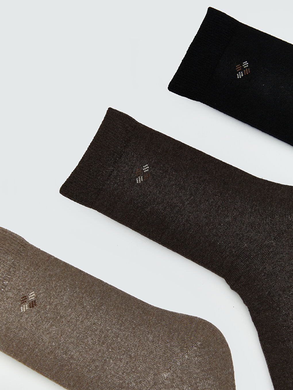 Kahverengi Nakışlı Erkek Soket Çorap 3'lü-1