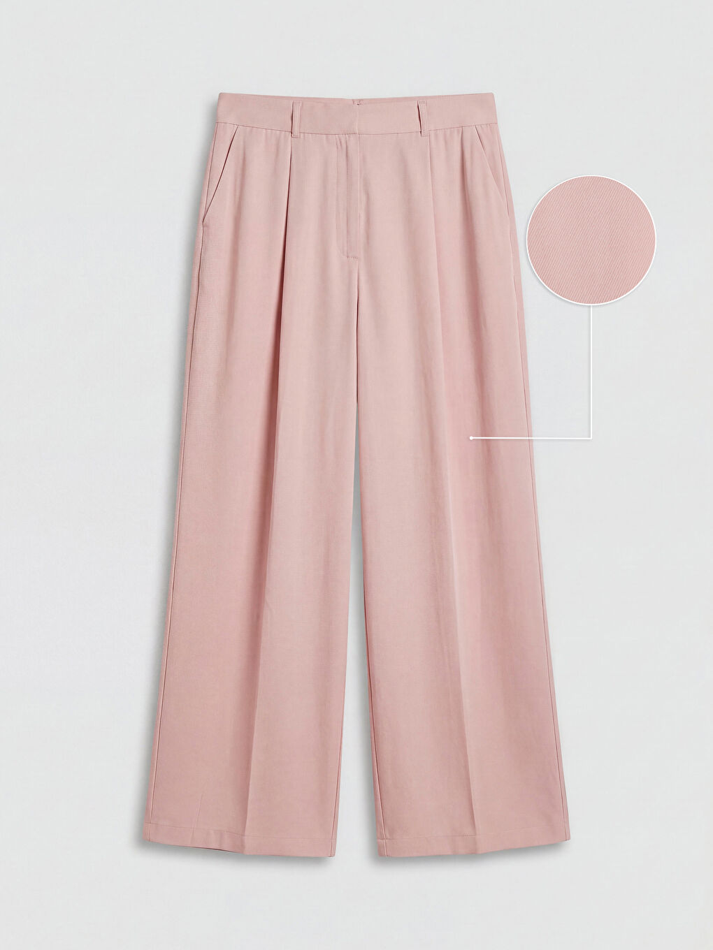 Pembe Modal Dokulu Kadın Kumaş Pantolon