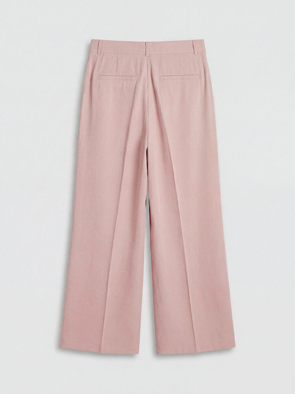 Pembe Modal Dokulu Kadın Kumaş Pantolon-1