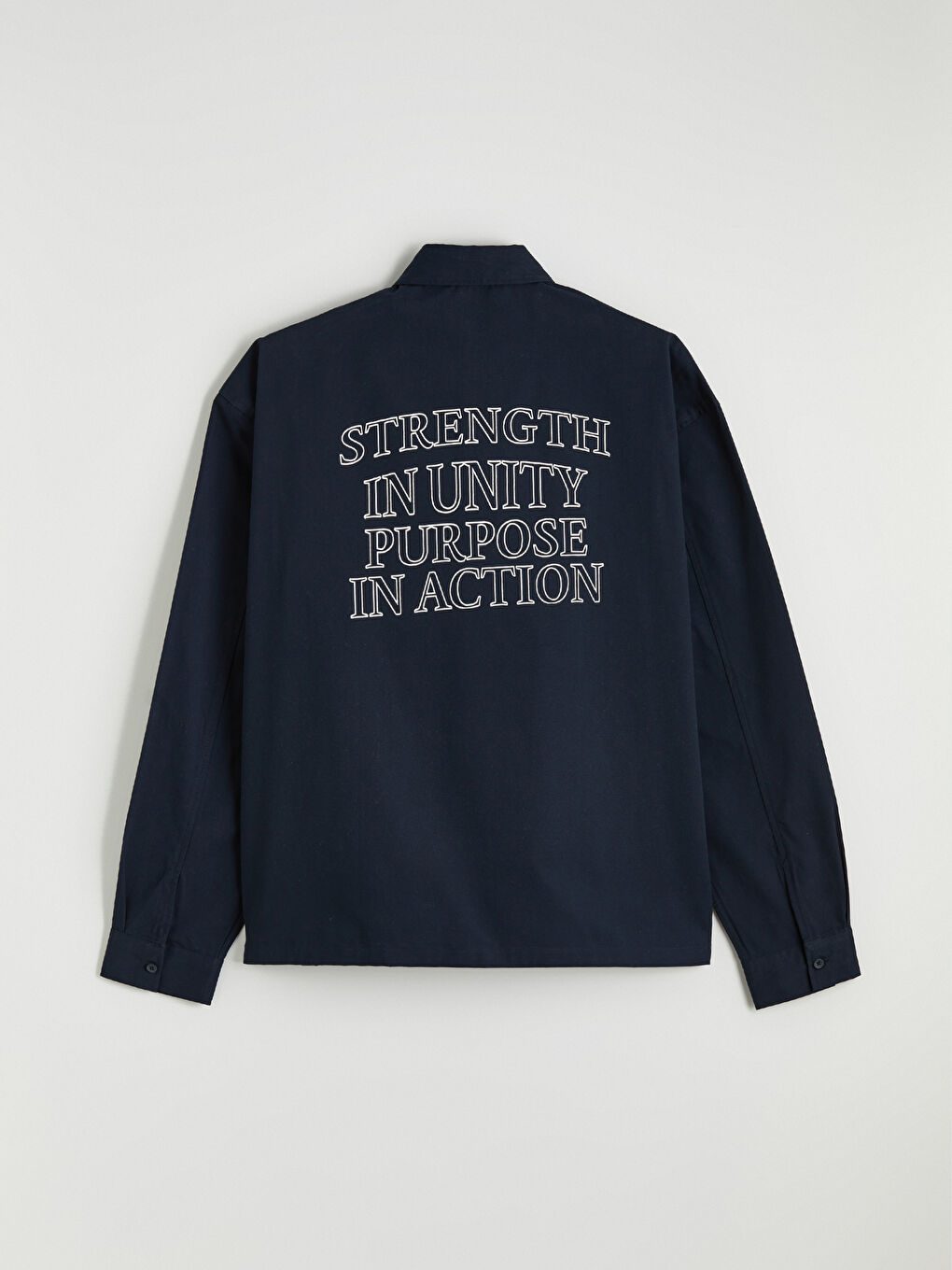 Lacivert Rahat Kalıp Poplin Erkek Gömlek-2