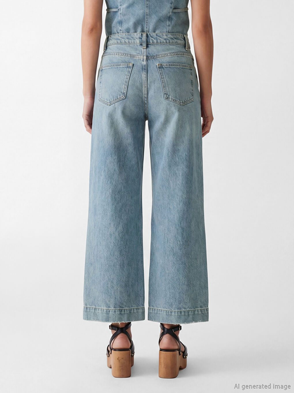 İndigo Wideleg Kadın Jean Pantolon-3