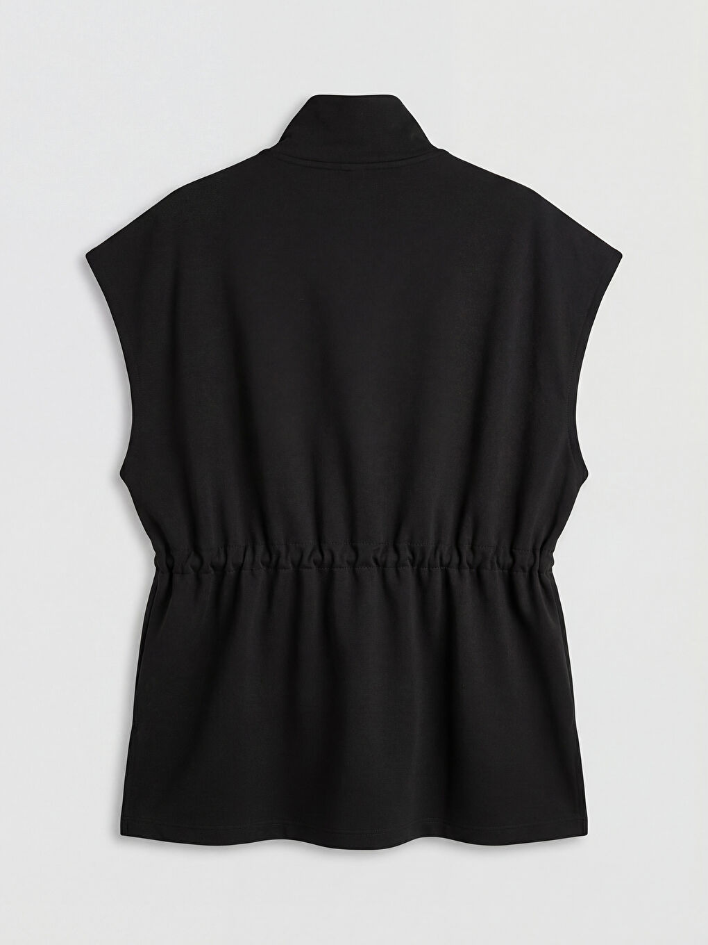 Siyah Dik Yaka Oversize Kadın Yelek-1