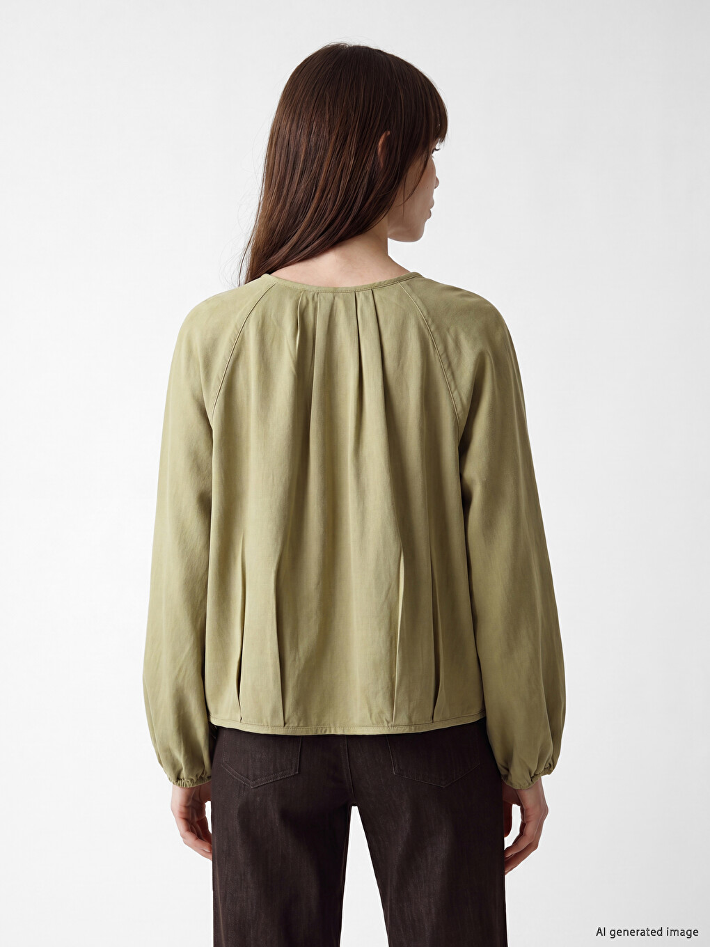 Bej Bisiklet Yaka Crop Kadın Jean Ceket-3