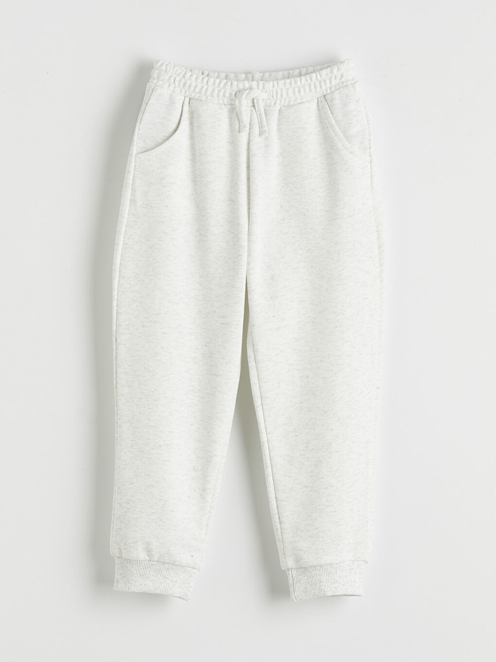 Beyaz Beli Lastikli Erkek Çocuk Jogger Eşofman Altı