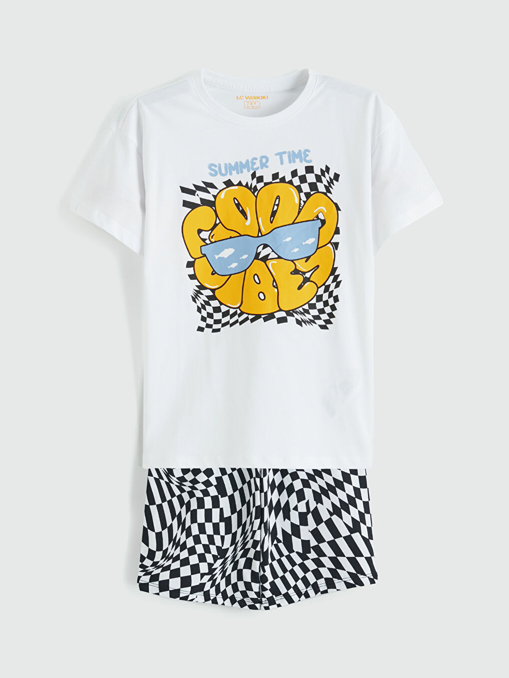 Beyaz Baskılı Erkek Çocuk Takım