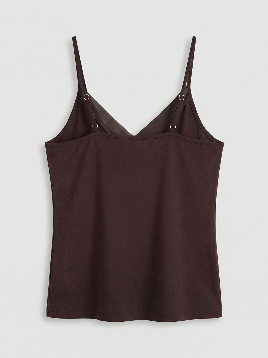 Kahverengi V Yaka Tül Detaylı Kadın Şortlu Pijama Takımı-2