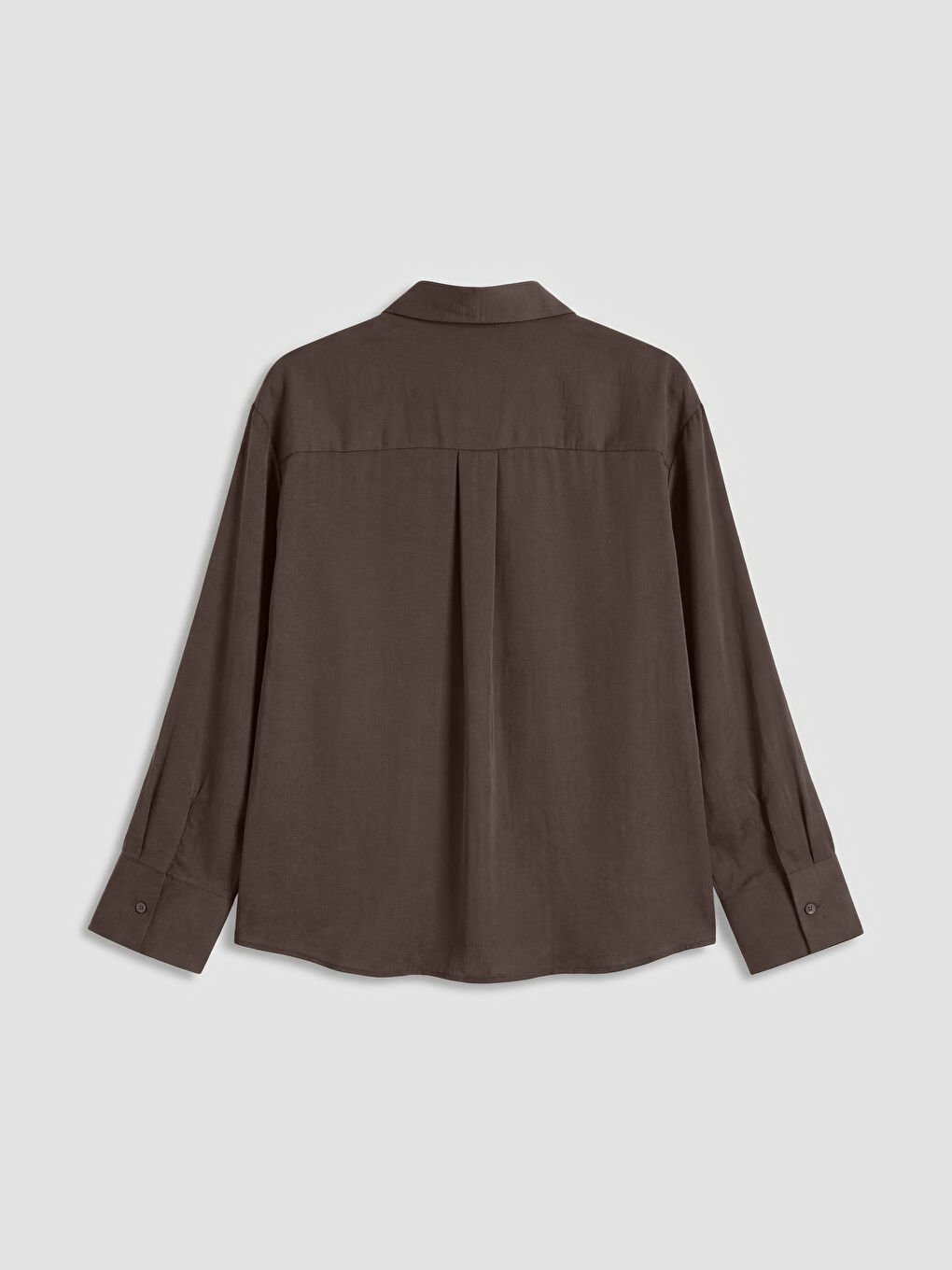 Kahverengi Fular Yaka Kadın Gömlek-1