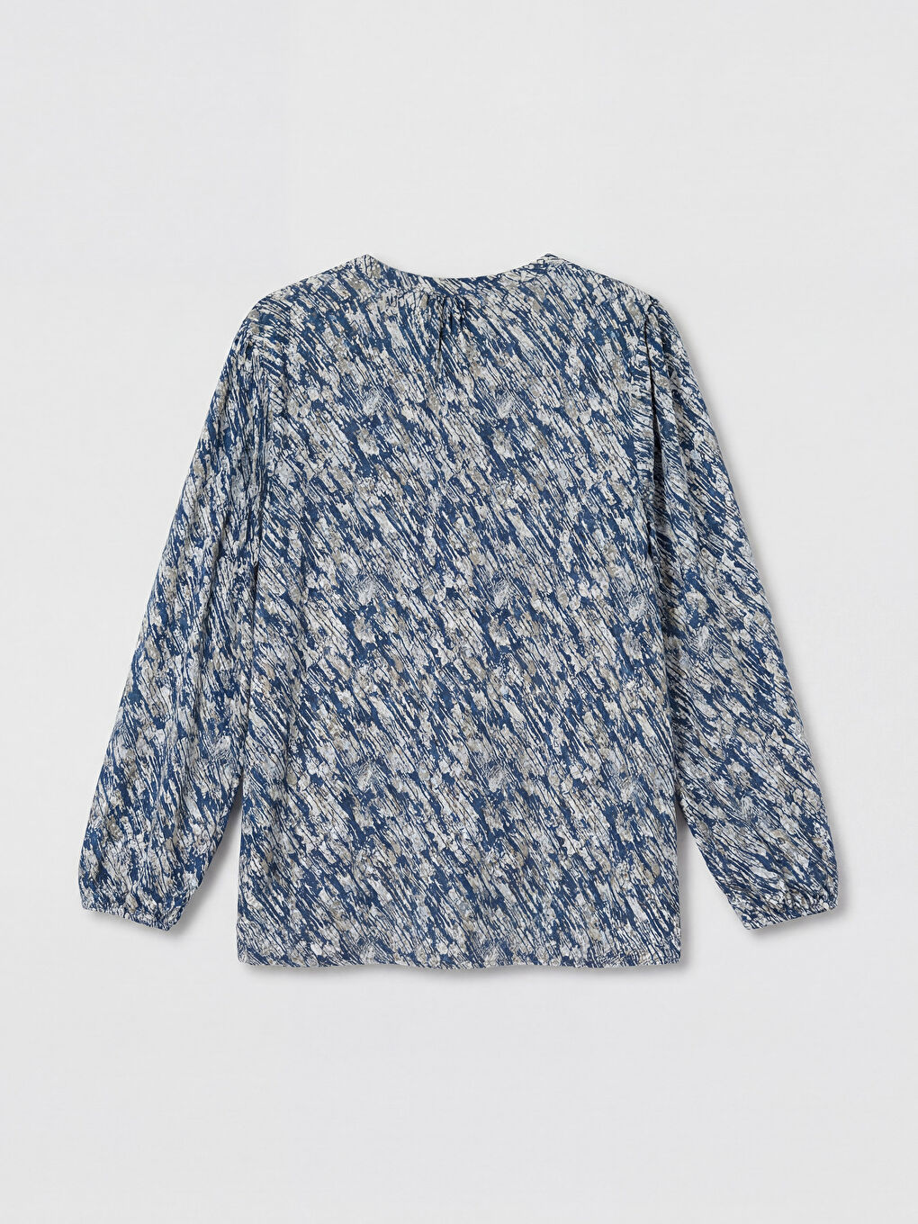 Karışık Bisiklet Yaka Desenli Bluz-1