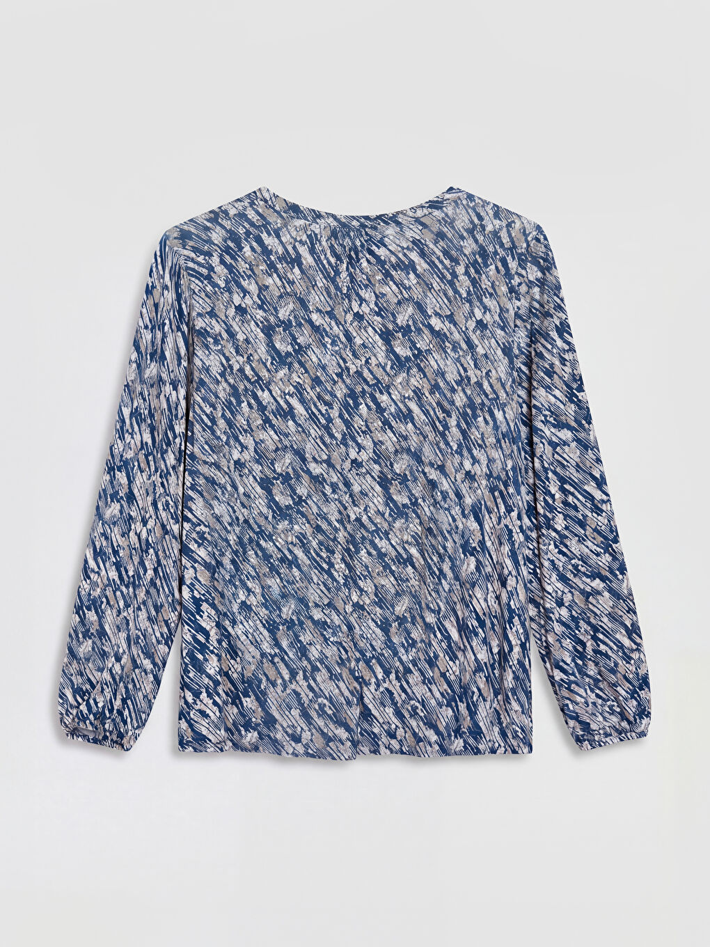 Bluza sa okruglim izrezom sa uzorkom-5