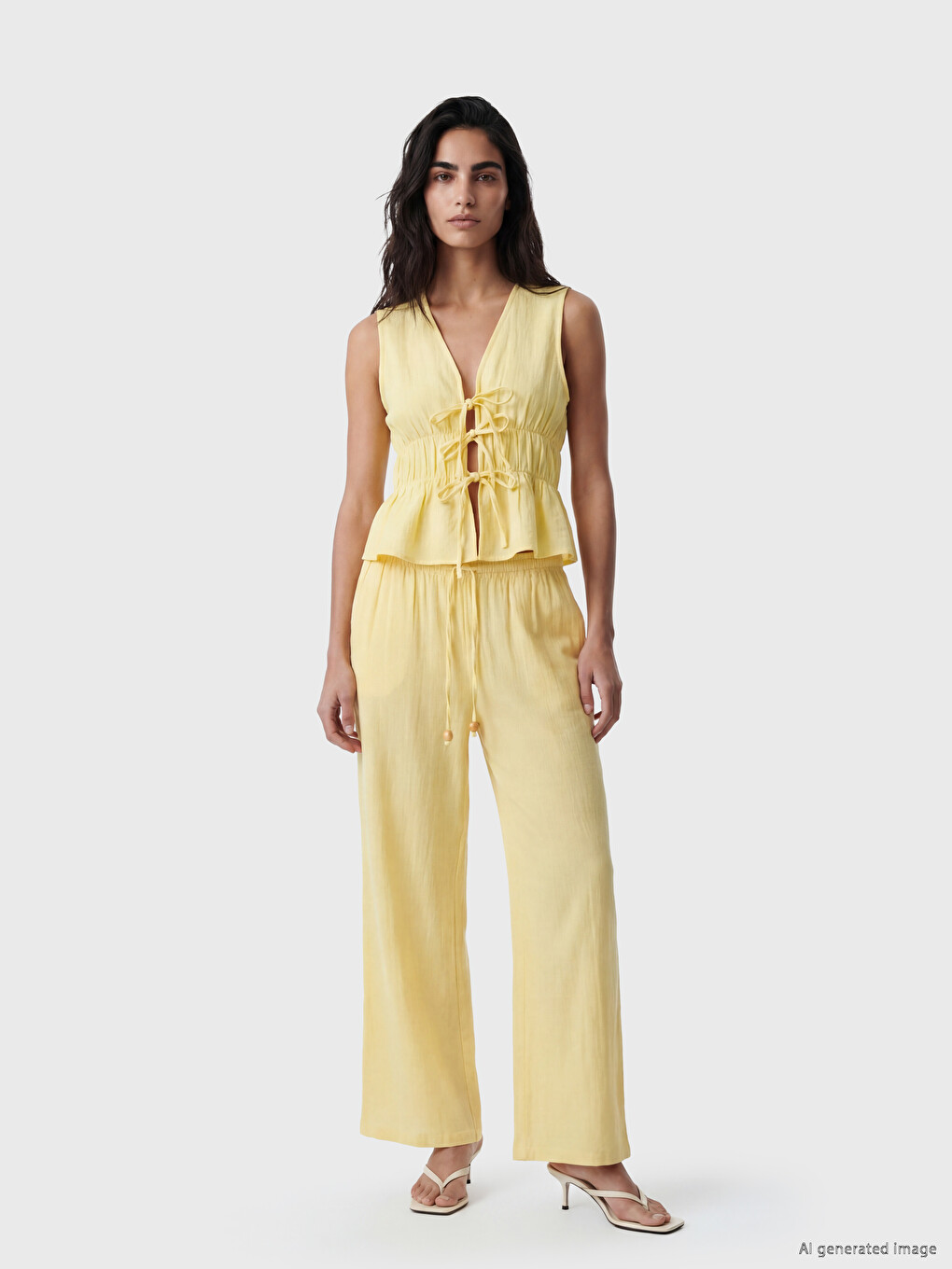 Pantaloni De Femei Din Muselină Cu Talie Elastică