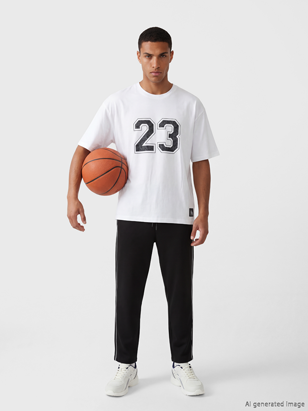 Siyah Standart Kalıp Erkek Eşofman Altı