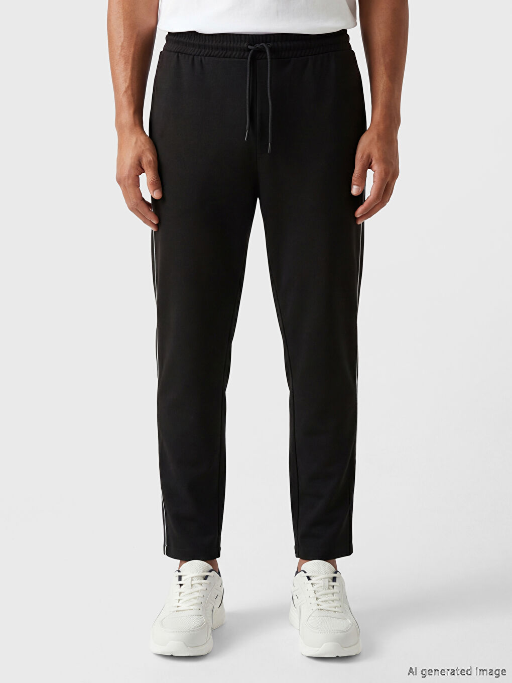 Siyah Standart Kalıp Erkek Eşofman Altı-1