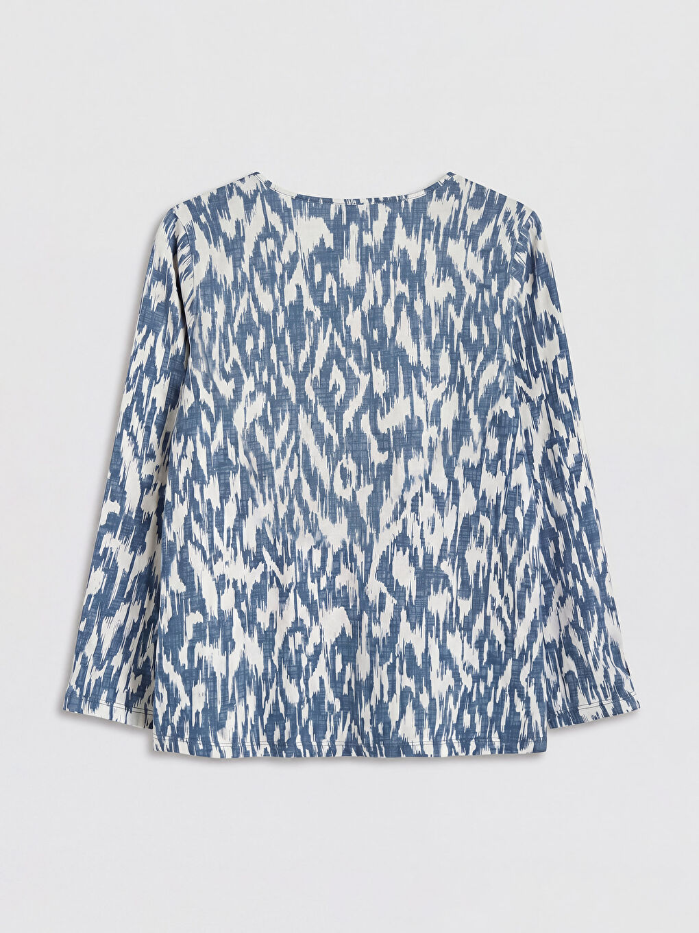 İndigo Bisiklet Yaka Desenli Bluz-1