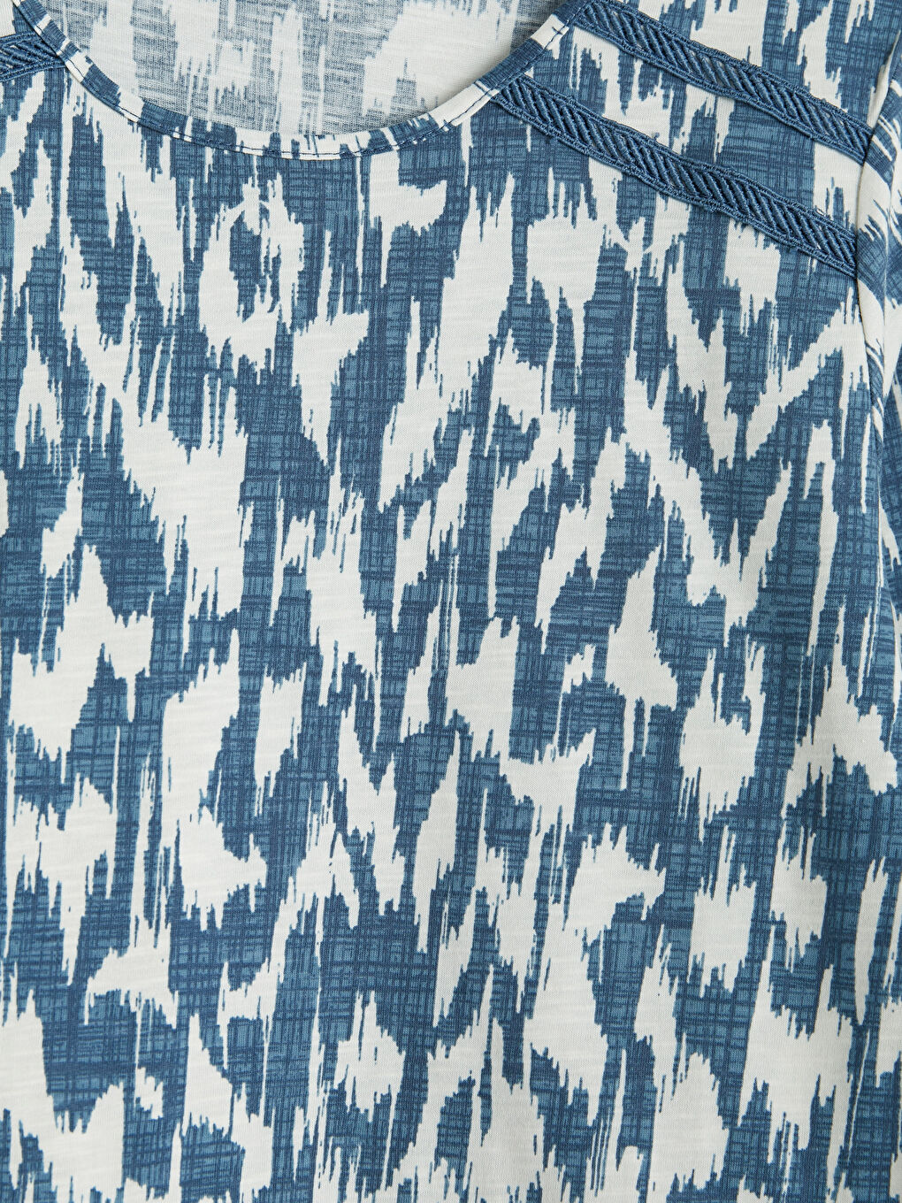 İndigo Bisiklet Yaka Desenli Bluz-2