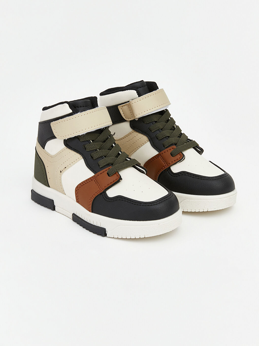 Haki Bağcık ve Cırt Cırtlı Erkek Bebek Spor Ayakkabı