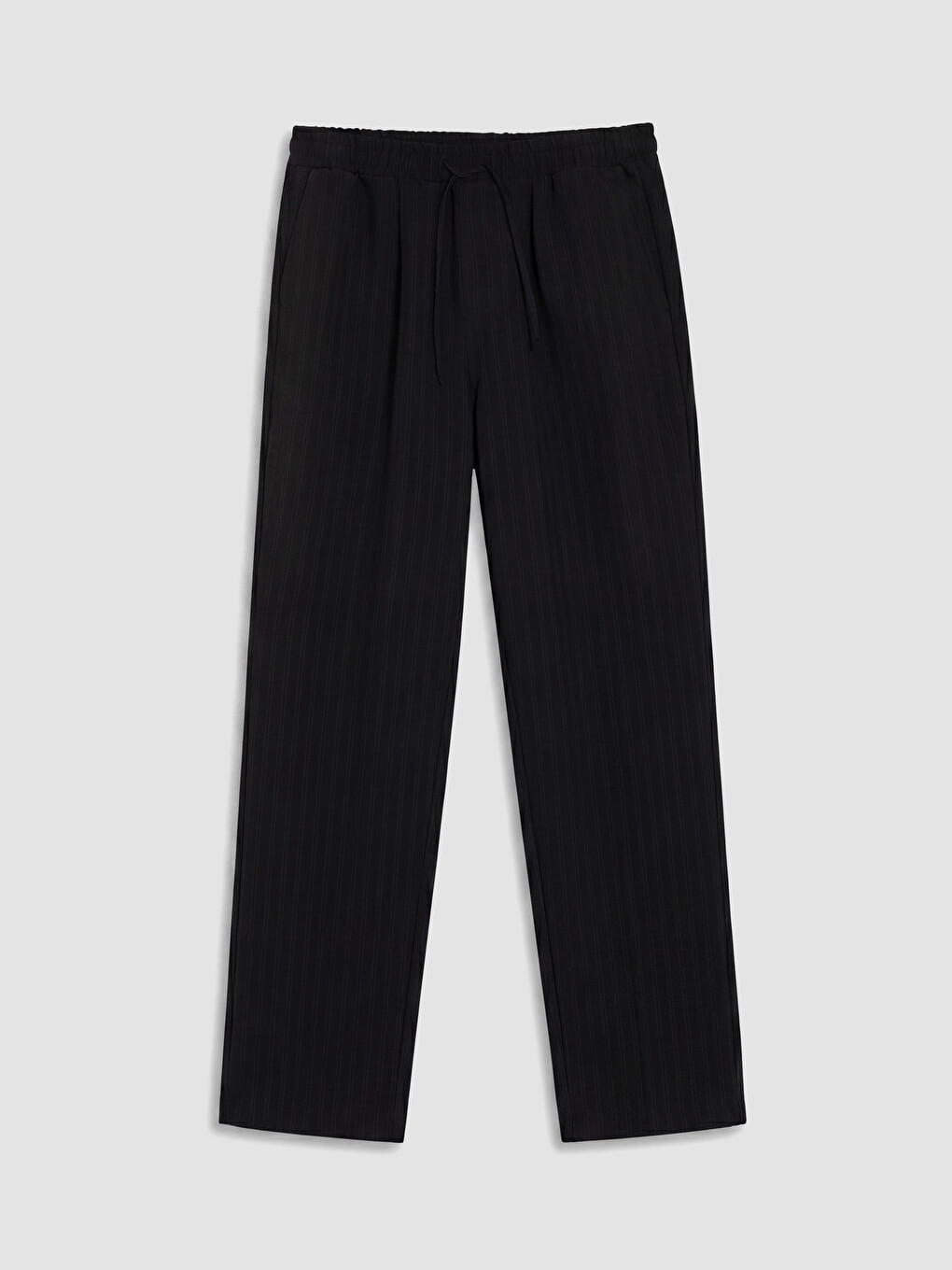 Siyah Regular Fit Erkek Dokulu Pantolon-4