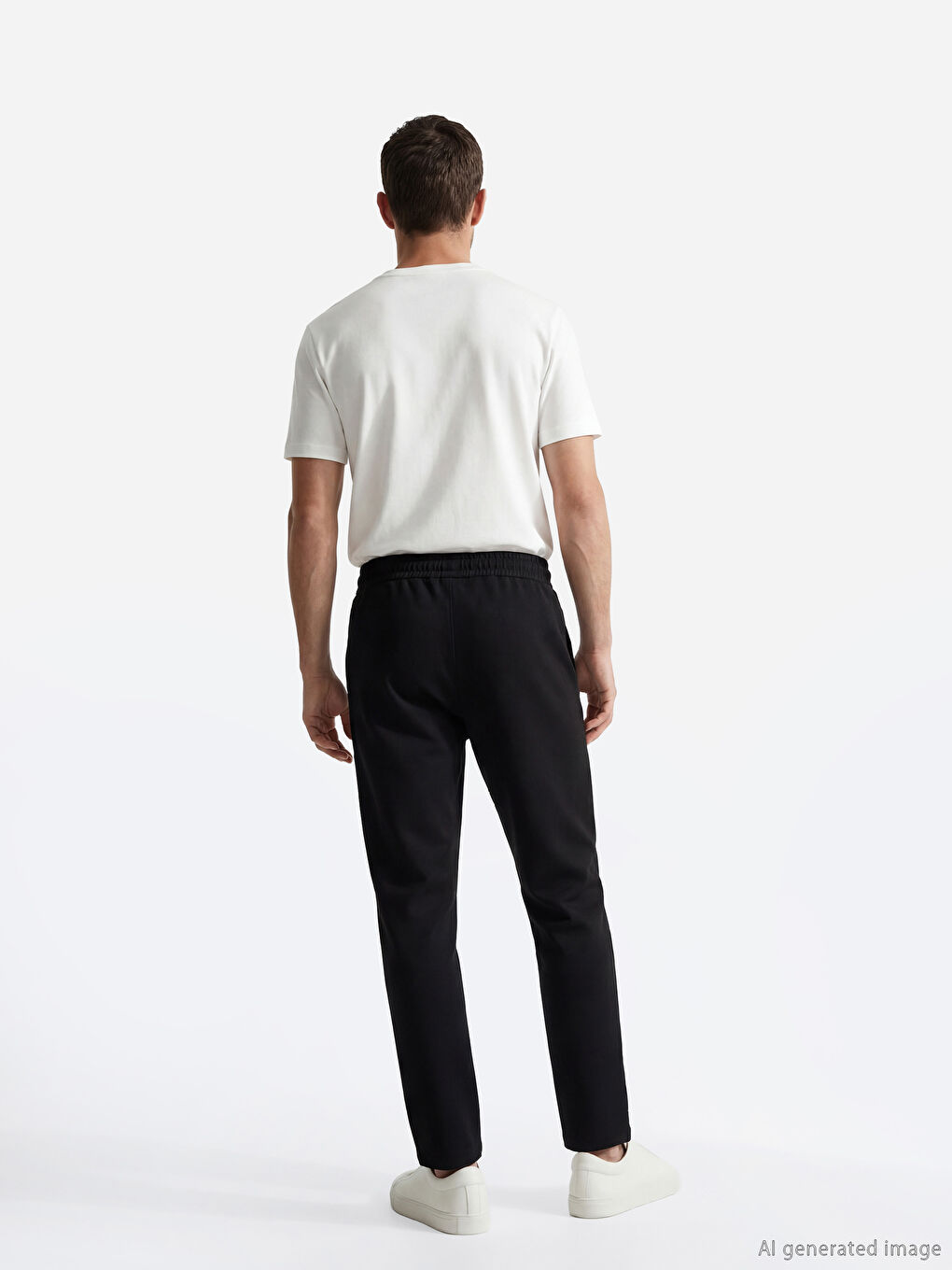 Siyah Rahat Kalıp Erkek Eşofman Altı-2