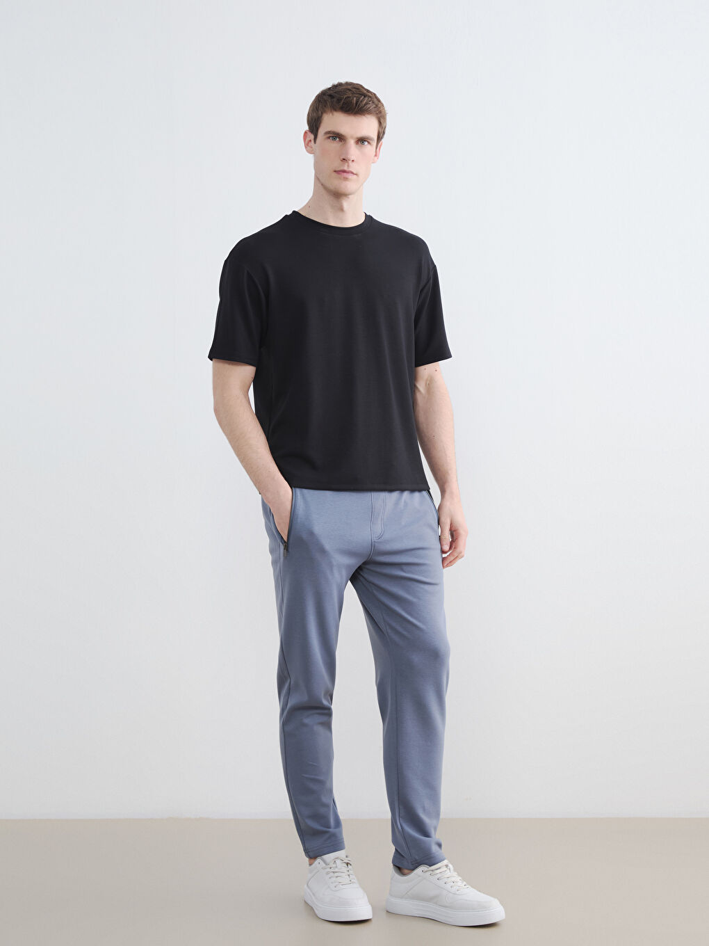 Mavi Rahat Kalıp Erkek Eşofman Altı