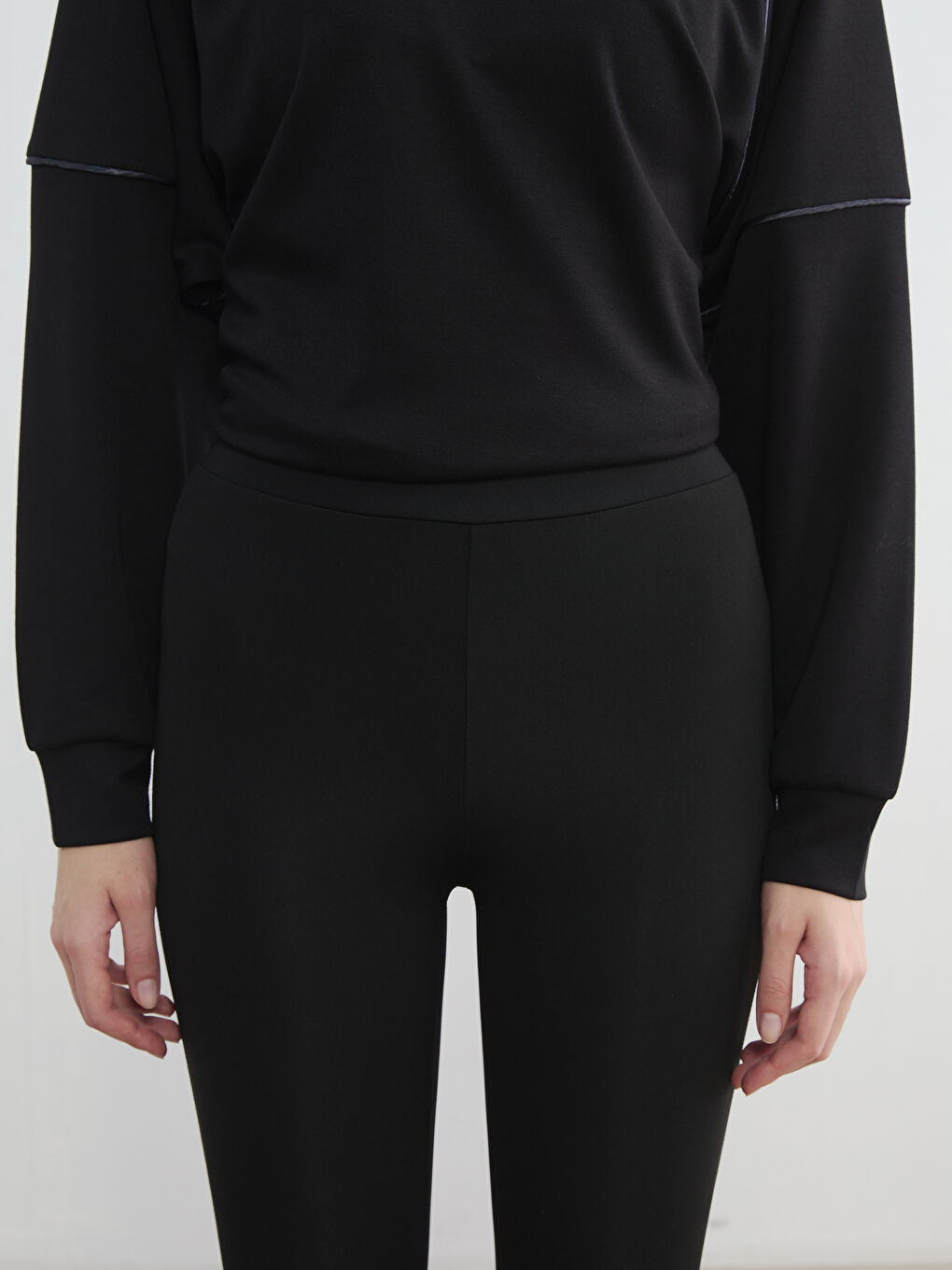 Siyah Yüksek Bel Kadın Tayt Pantolon-2