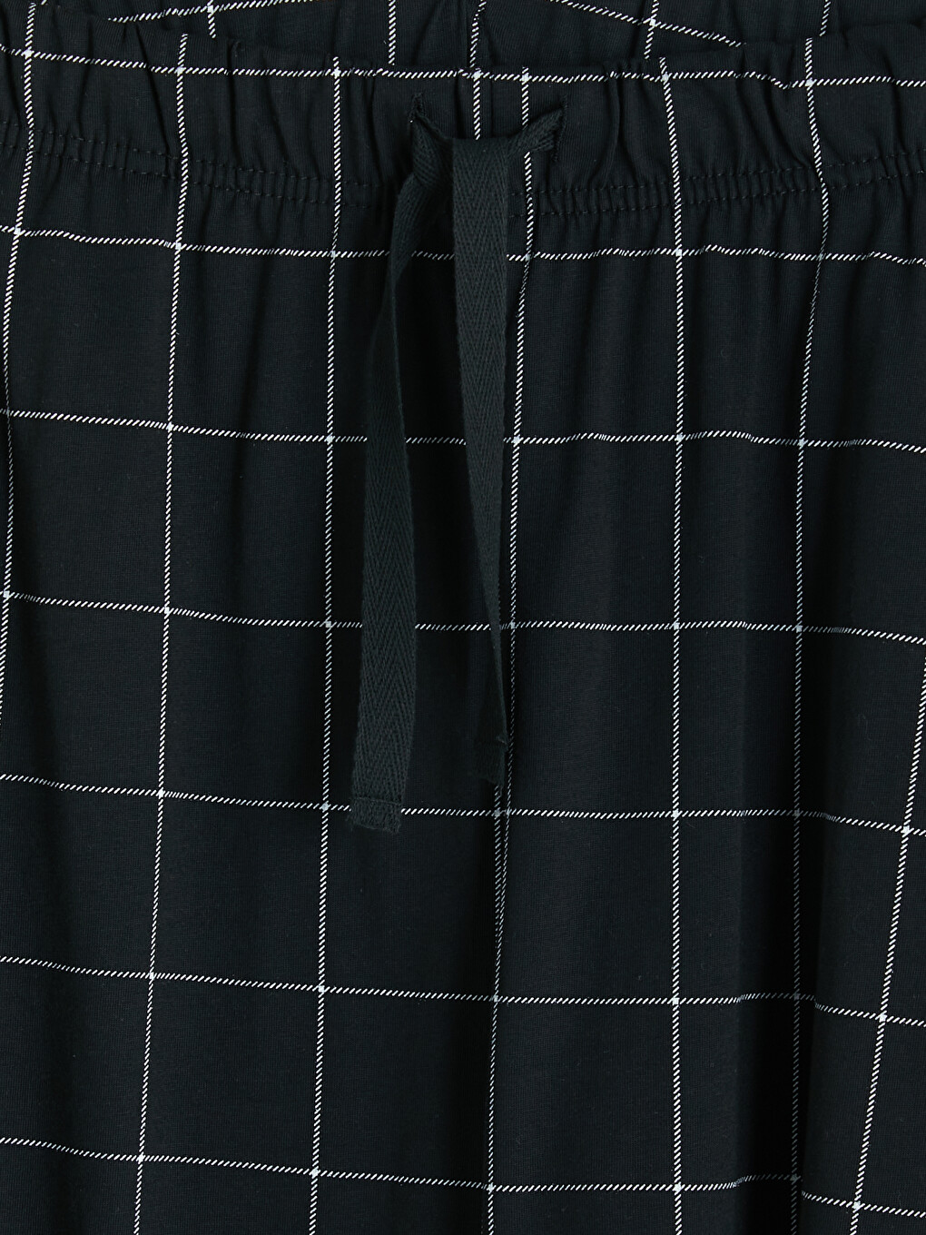 Siyah Bisiklet Yaka Baskılı Erkek Pijama Üst-4
