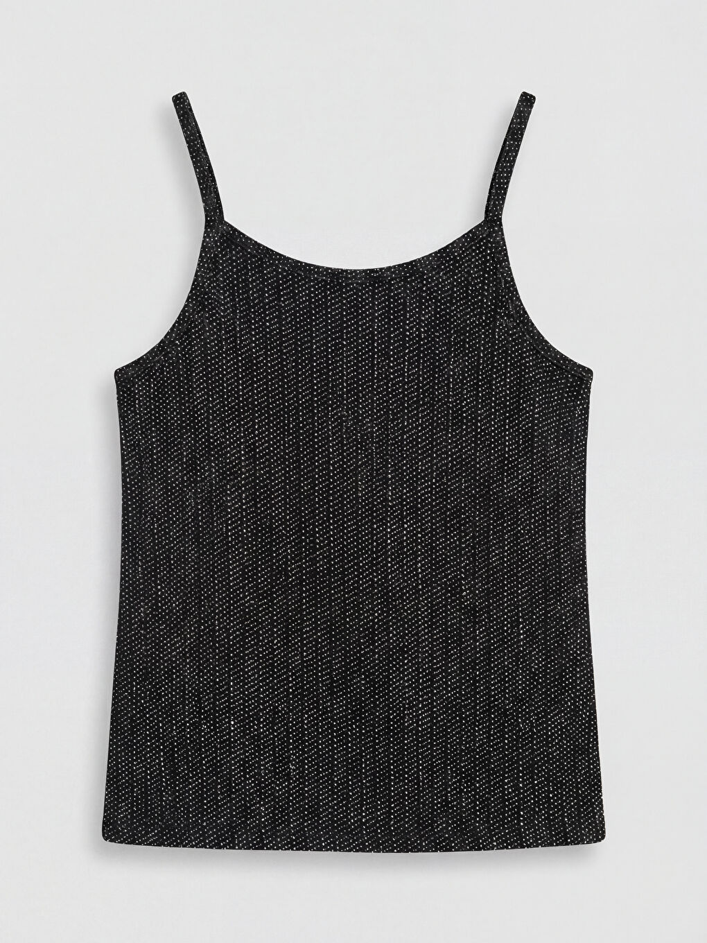 Siyah Kare Yaka Simli Fitilli Kız Çocuk Atlet-1