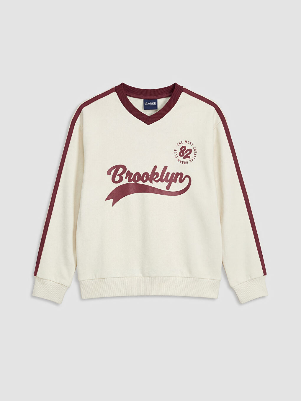 Ekru Brooklyn Baskılı Kız Çocuk Sweatshirt ve Eşofman Altı-1