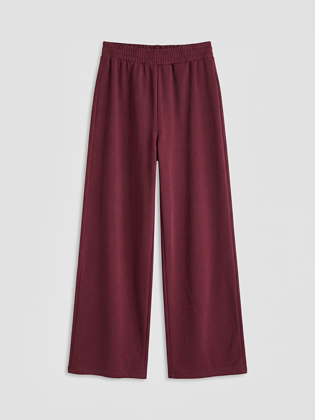 Bordo Beli Lastikli Geniş Paça Kız Çocuk Eşofman Altı