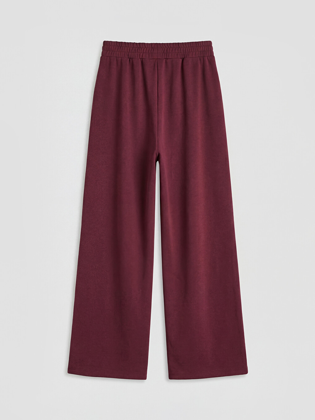Bordo Beli Lastikli Geniş Paça Kız Çocuk Eşofman Altı-1