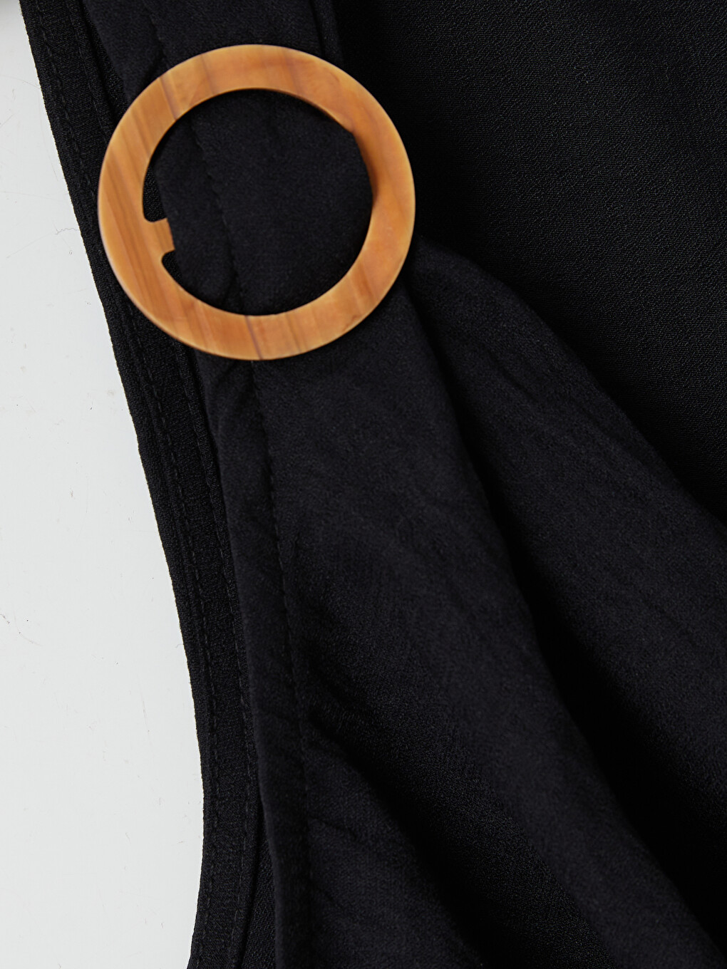 Cowl Neck Buckle Accessorized Blouse-6