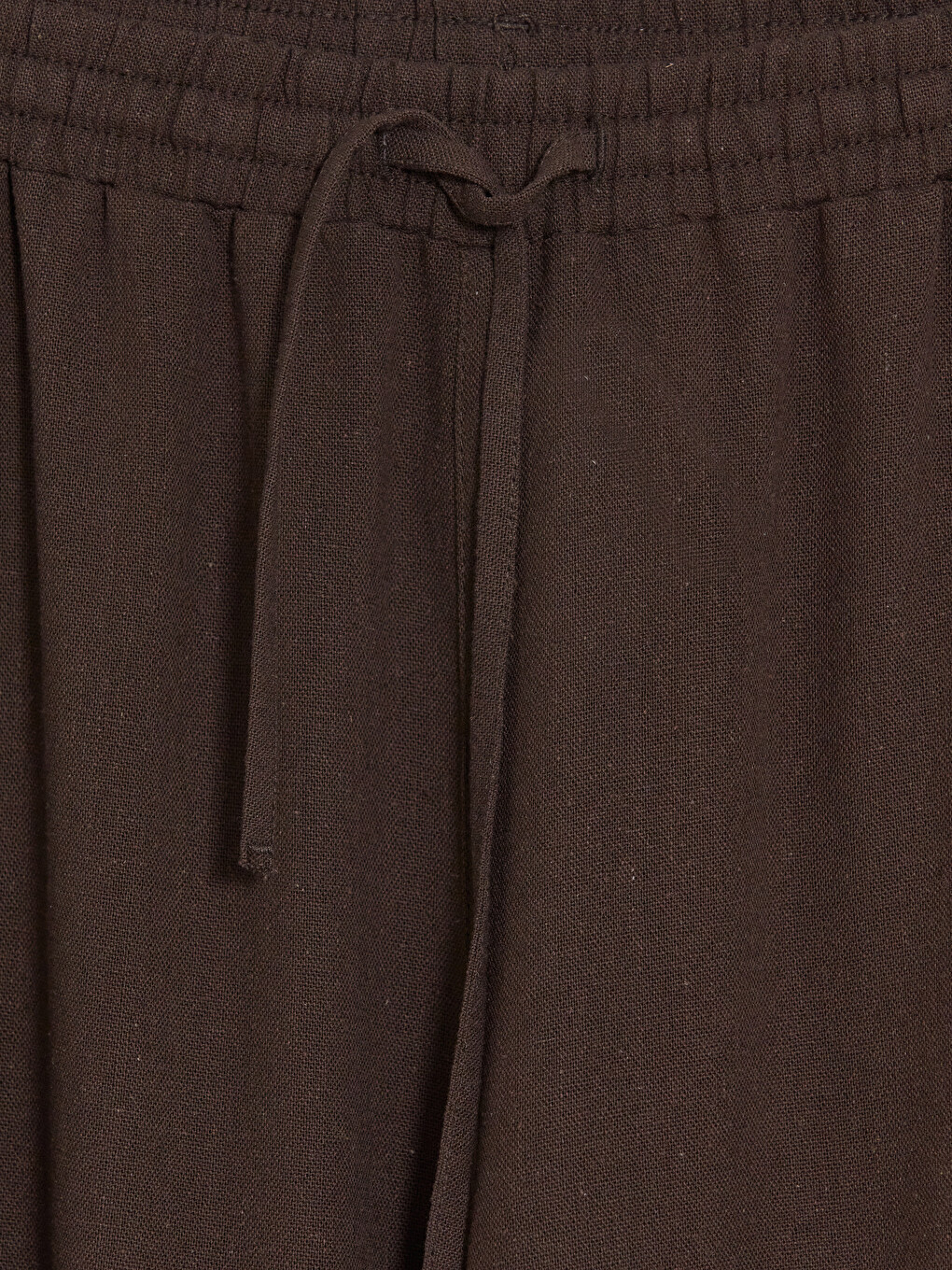 Elastic Waist Linen Blend Women's Trousers-2