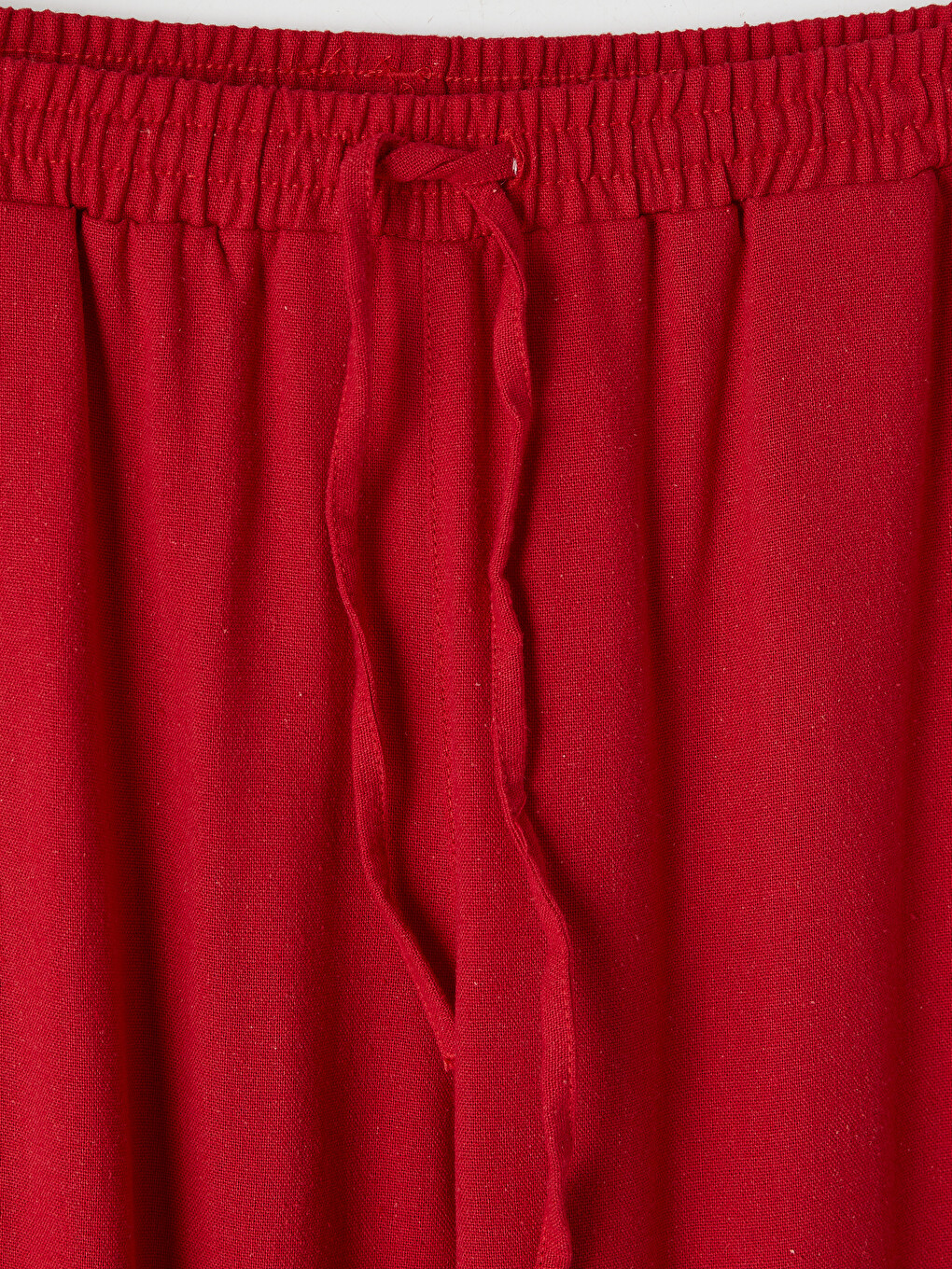 Elastic Waist Linen Blend Women's Trousers-6