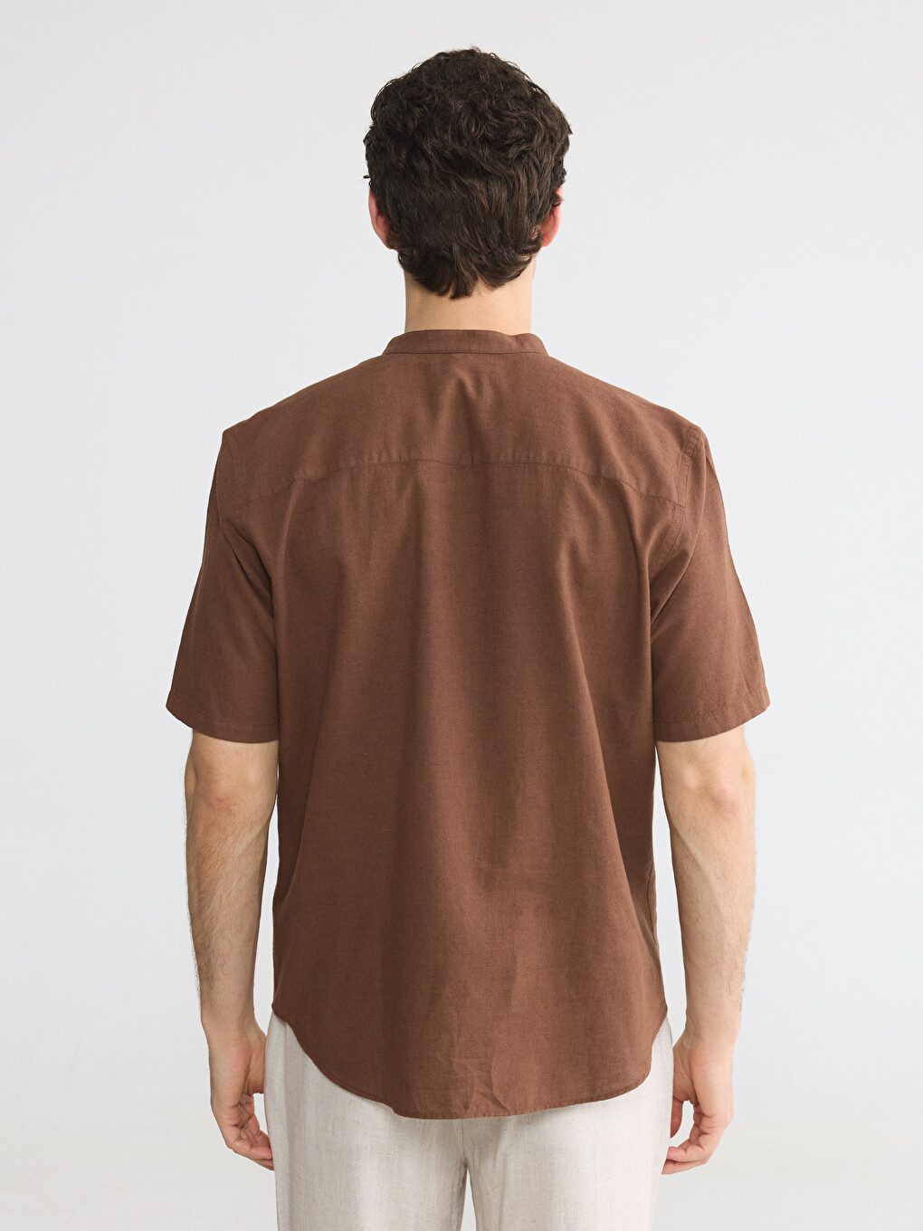 Regular Fit Linen Blend Men's Shirt-3