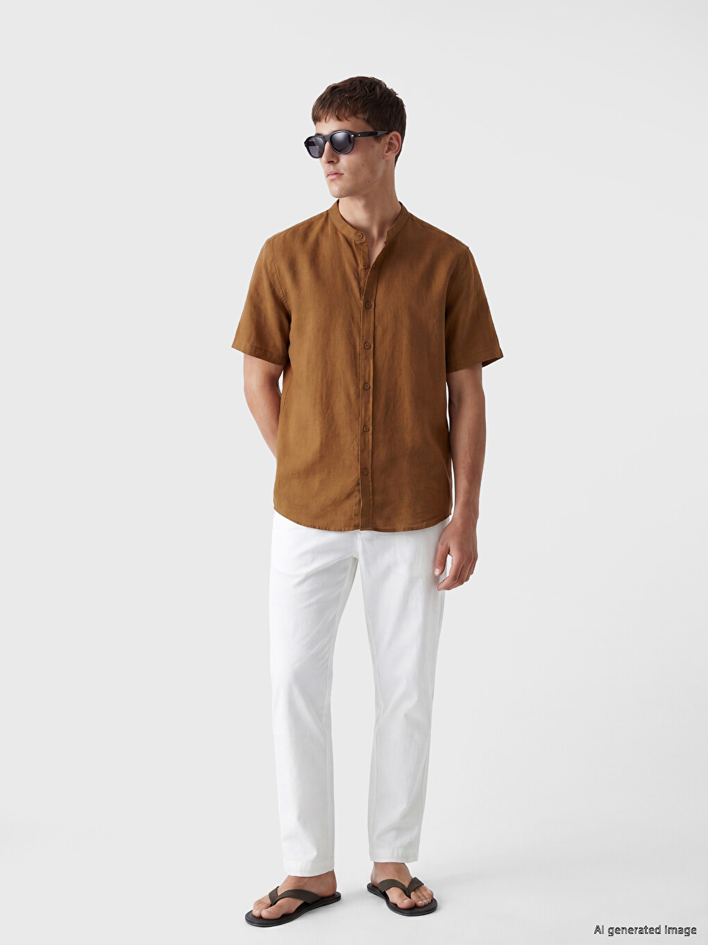 Regular Fit Linen Blend Men's Shirt-1