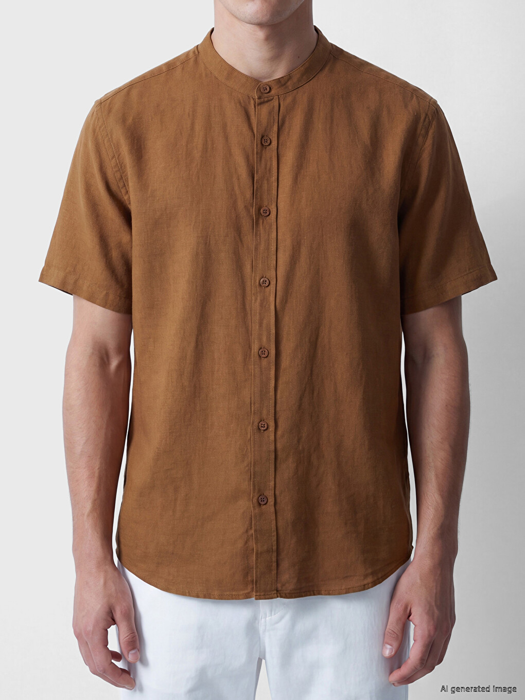 Regular Fit Linen Blend Men's Shirt-2