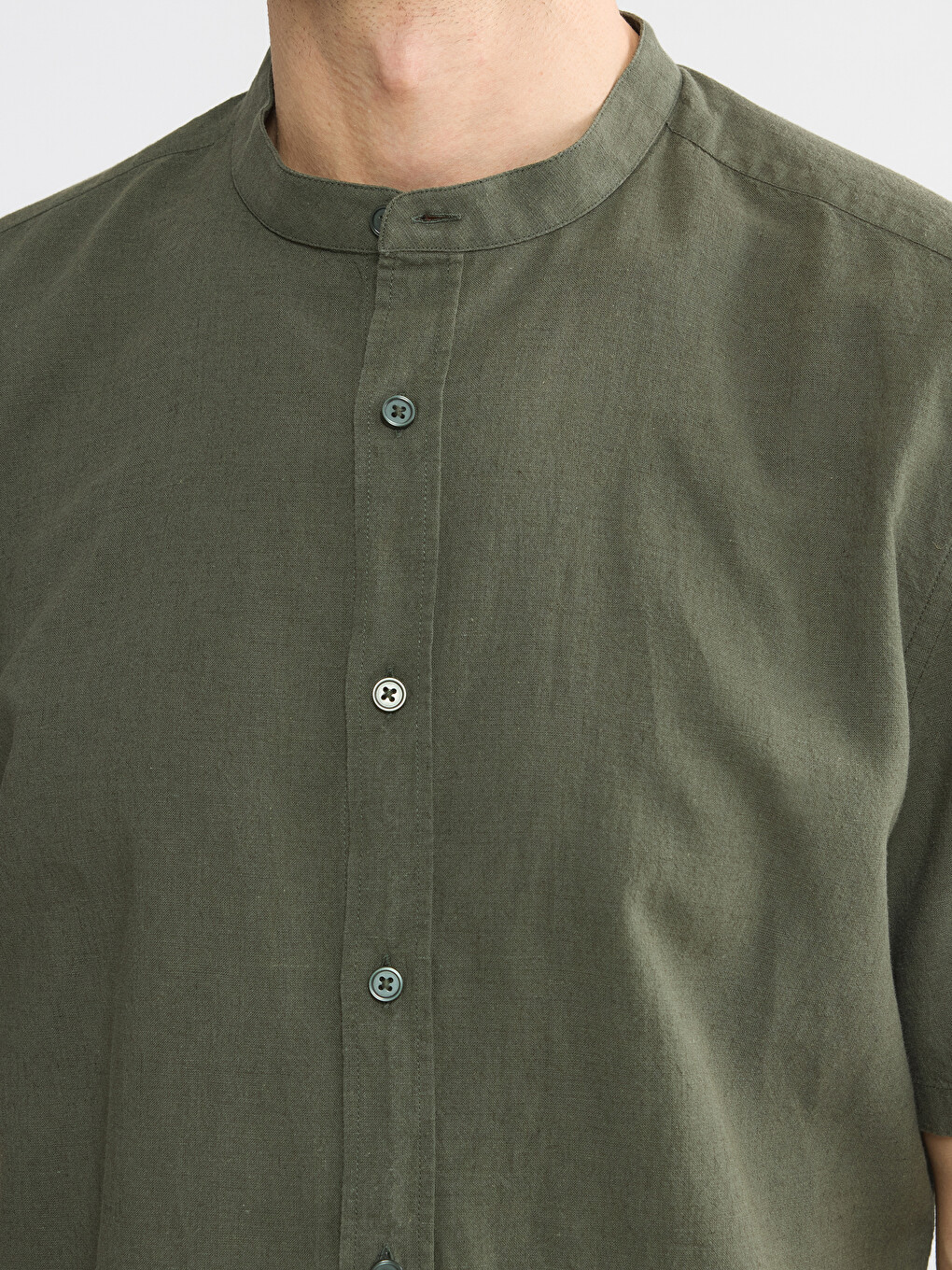 Regular Fit Linen Blend Men's Shirt-2