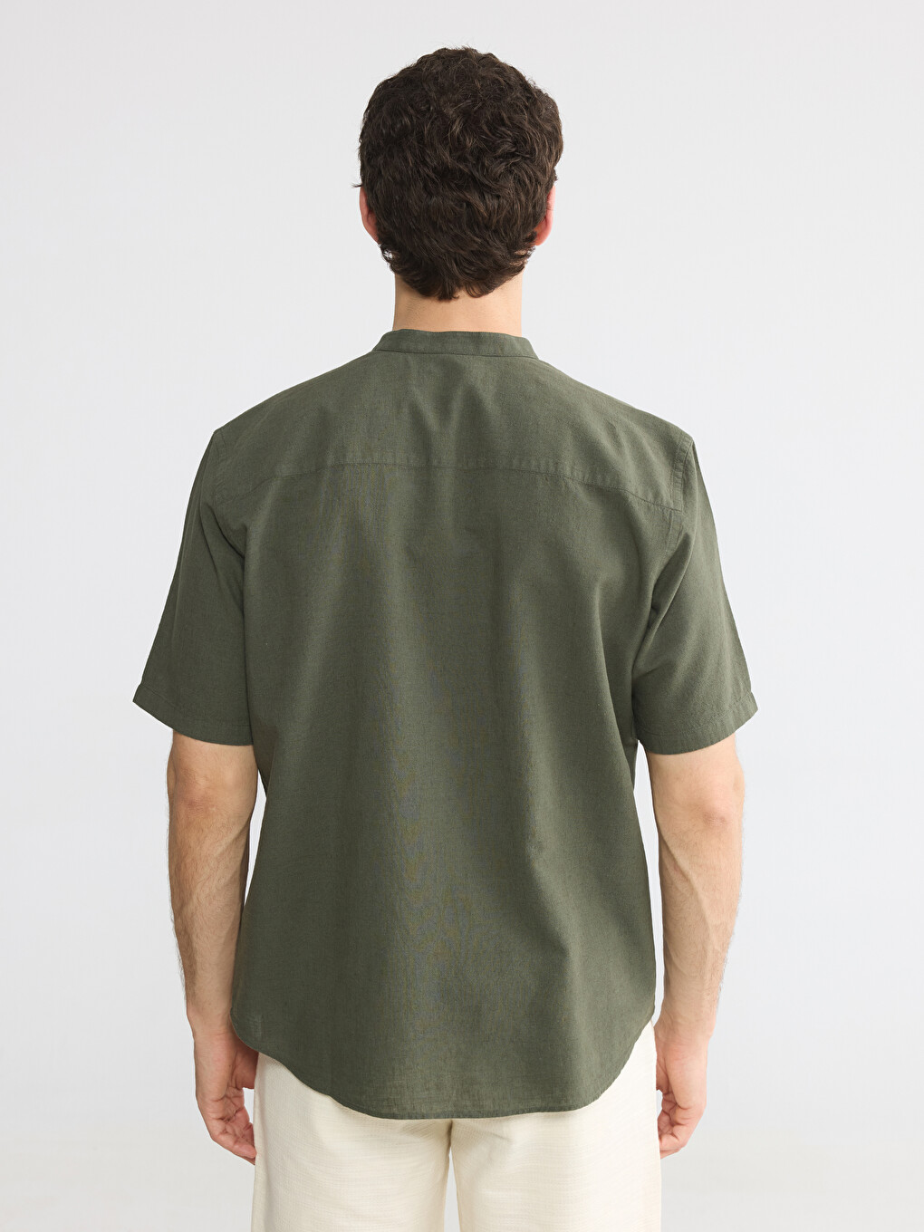 Regular Fit Linen Blend Men's Shirt-3