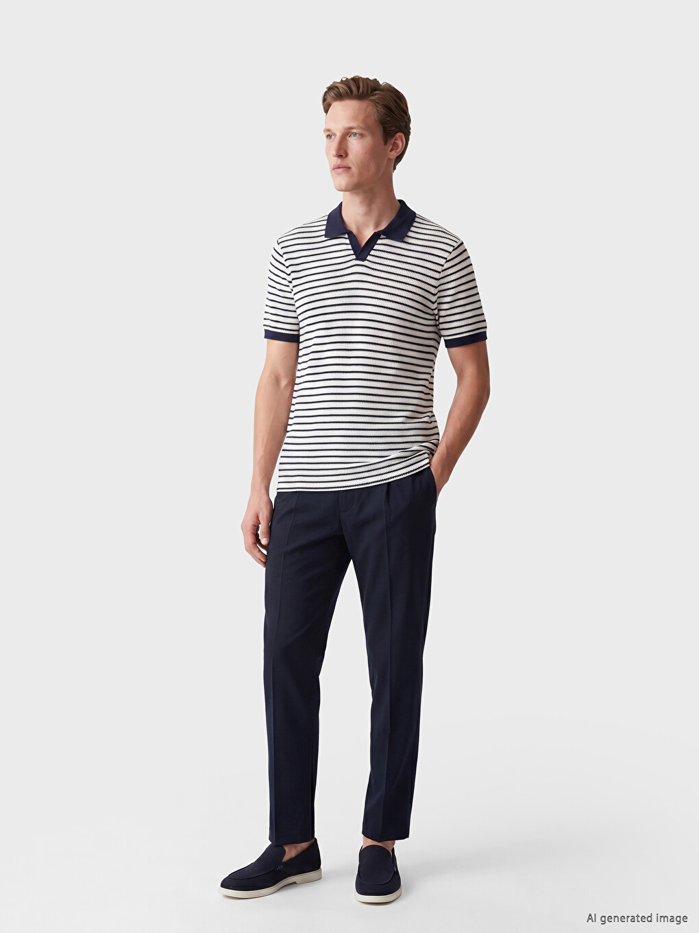 Regular Fit Men's Pleated Gabardine Trousers